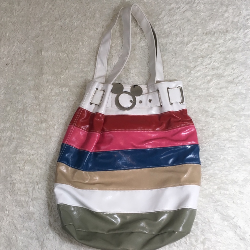 Disneyland resorts striped vegan leather purse